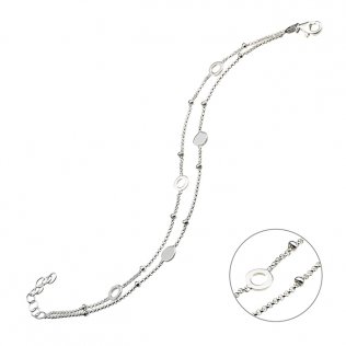 Bracelet double chaîne médailles pleines et ajourées 16+3cm extension (1pc)