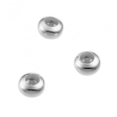 Perles rondelles stopper 5mm avec silicone bloquant trou 2,7mm (env. 30pcs)